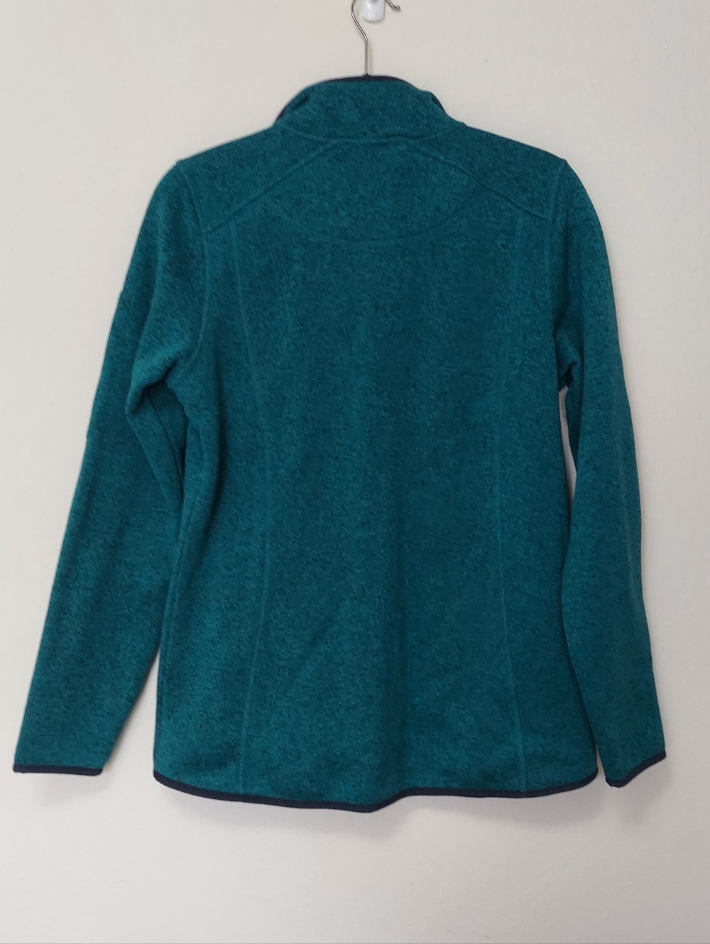 LL Bean Woman's Teal Heathered Green Full-Zip Fleece Jacket Size Medium - Picture 4 of 6